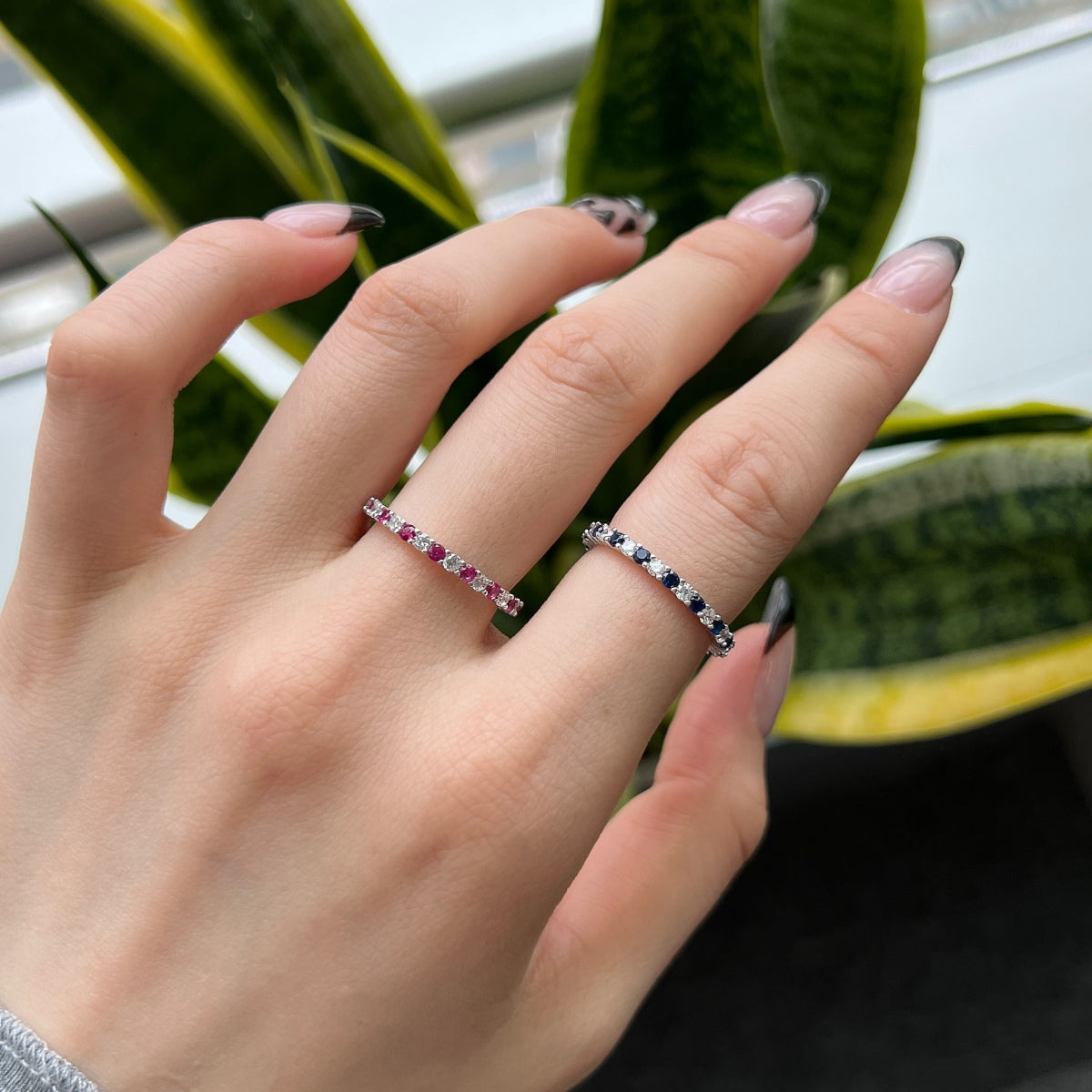 [Raffine] Exquisito anillo de tenis de corte redondo colorido