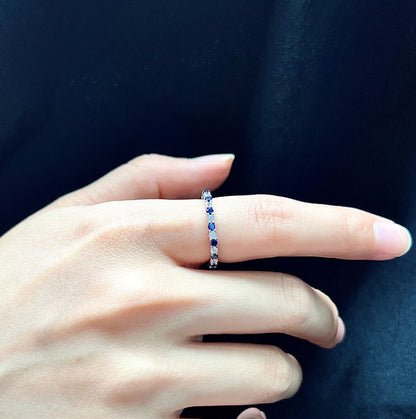 [Raffine] Exquisito anillo de tenis de corte redondo colorido