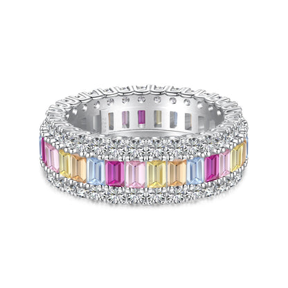 [Raffine] Anillo diario delicado y colorido con corte radiante