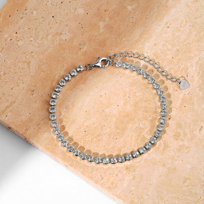 [Raffine]Pulsera diaria adornada con corte redondo brillante