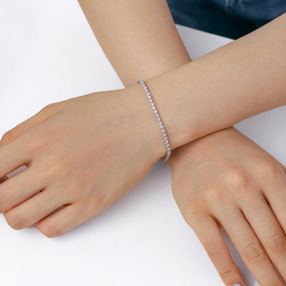 [Raffine] Pulsera diaria deslumbrante con corte redondo brillante