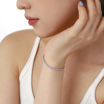 [Raffine] Pulsera diaria deslumbrante con corte redondo brillante