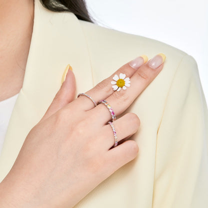 [Raffine] Elegante anillo diario de corte redondo intenso
