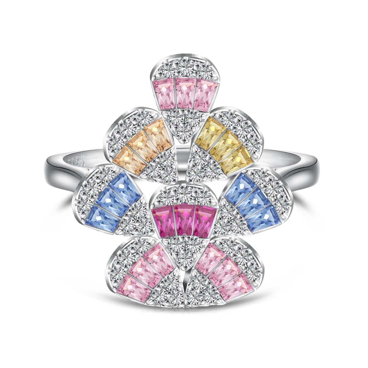 [Raffine] Anillo diario con forma de gota de agua brillante y colorida