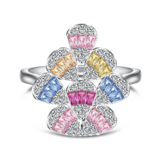 [Raffine] Anillo diario con forma de gota de agua brillante y colorida