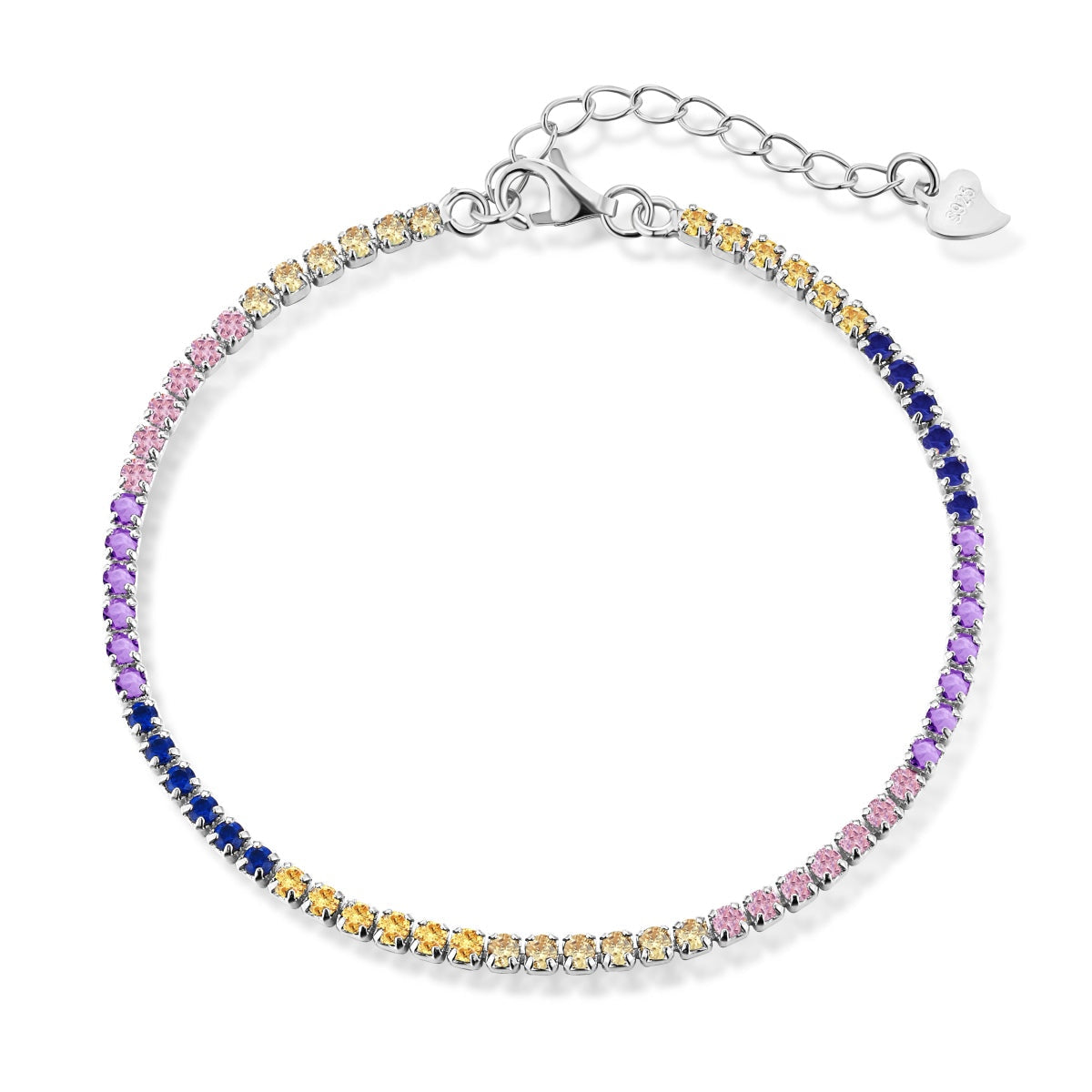 [Raffine] Pulsera de tenis con corte princesa radiante y brillante