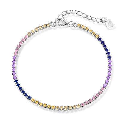 [Raffine] Pulsera de tenis con corte princesa radiante y brillante