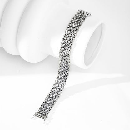 [Raffine]Pulsera de fiesta elegante y ornamentada con corte redondo