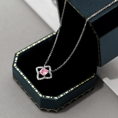 [Raffine]Exquisite Flower Shape Princess Cut Necklace