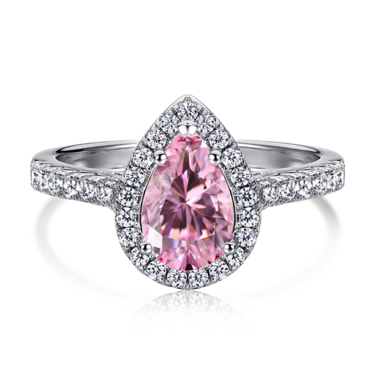 [Raffine] Anillo de bodas lujoso y resplandeciente de 1,0 quilates con forma de gota de agua