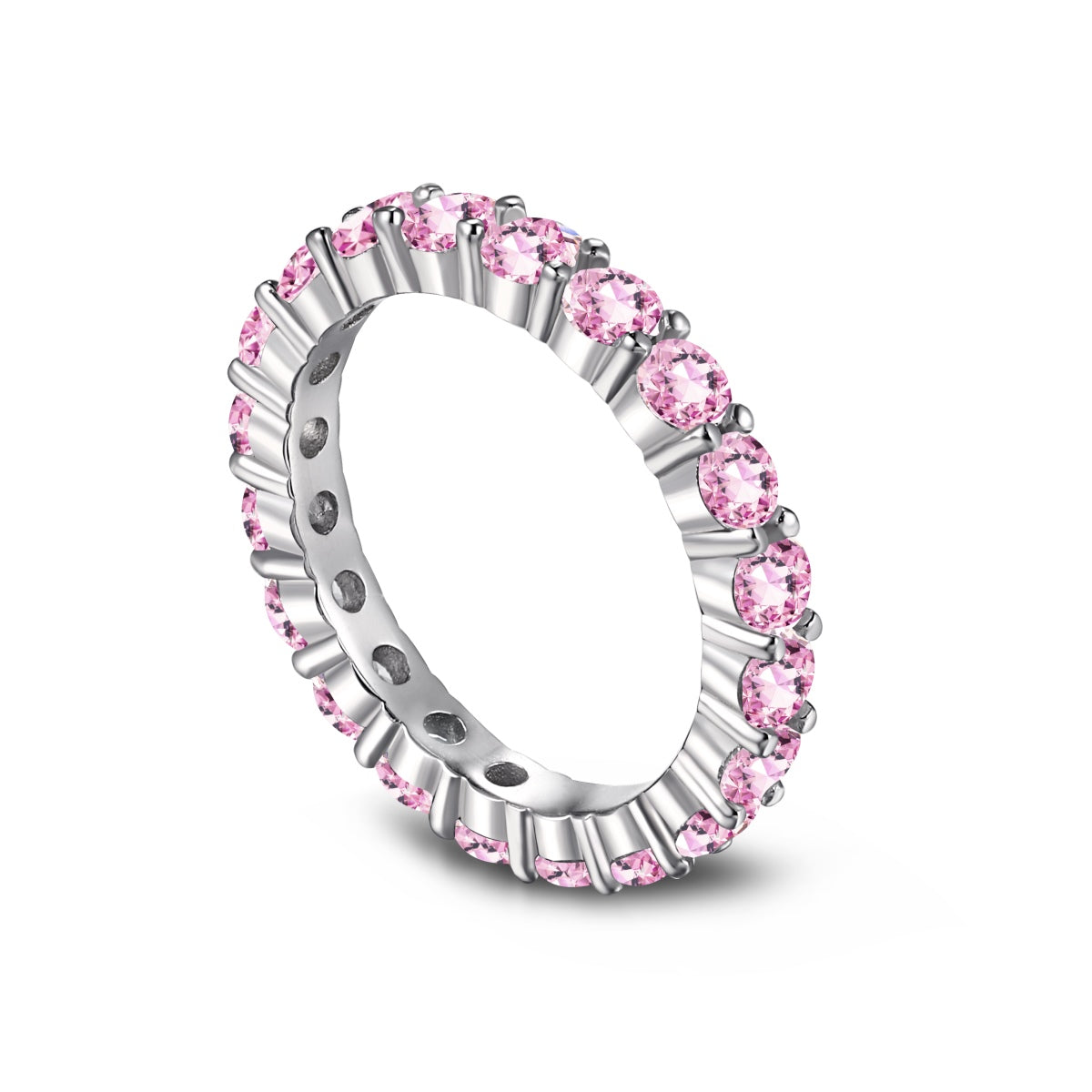 [Raffine] Anillo de tenis de corte redondo brillante