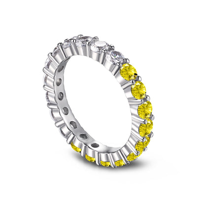 [Raffine] Anillo de tenis de corte redondo brillante