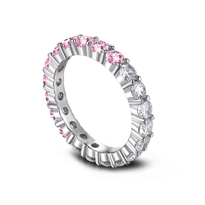 [Raffine] Anillo de tenis de corte redondo brillante