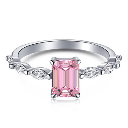[Raffine] Anillo diario delicado y resplandeciente de corte radiante de 1.0 quilates