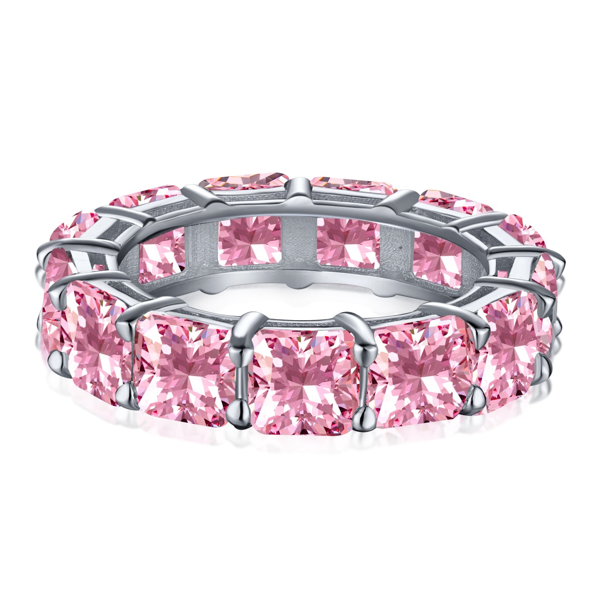 [Raffine] Elegante anillo de tenis de corte princesa