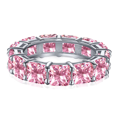 [Raffine] Elegante anillo de tenis de corte princesa