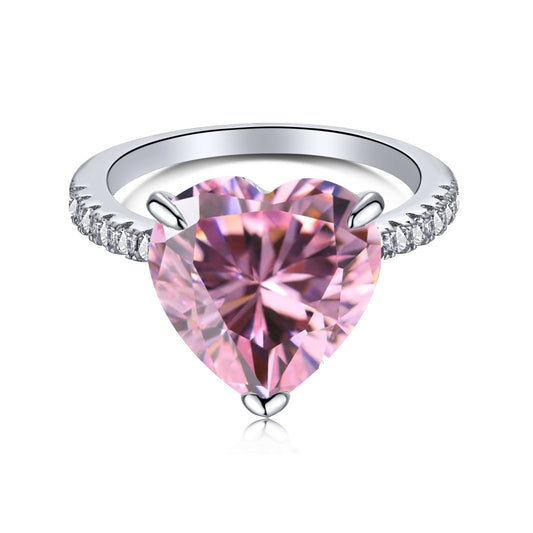 [Raffine] Anillo de lujo con corte de corazón romántico y brillante de 6.0 quilates
