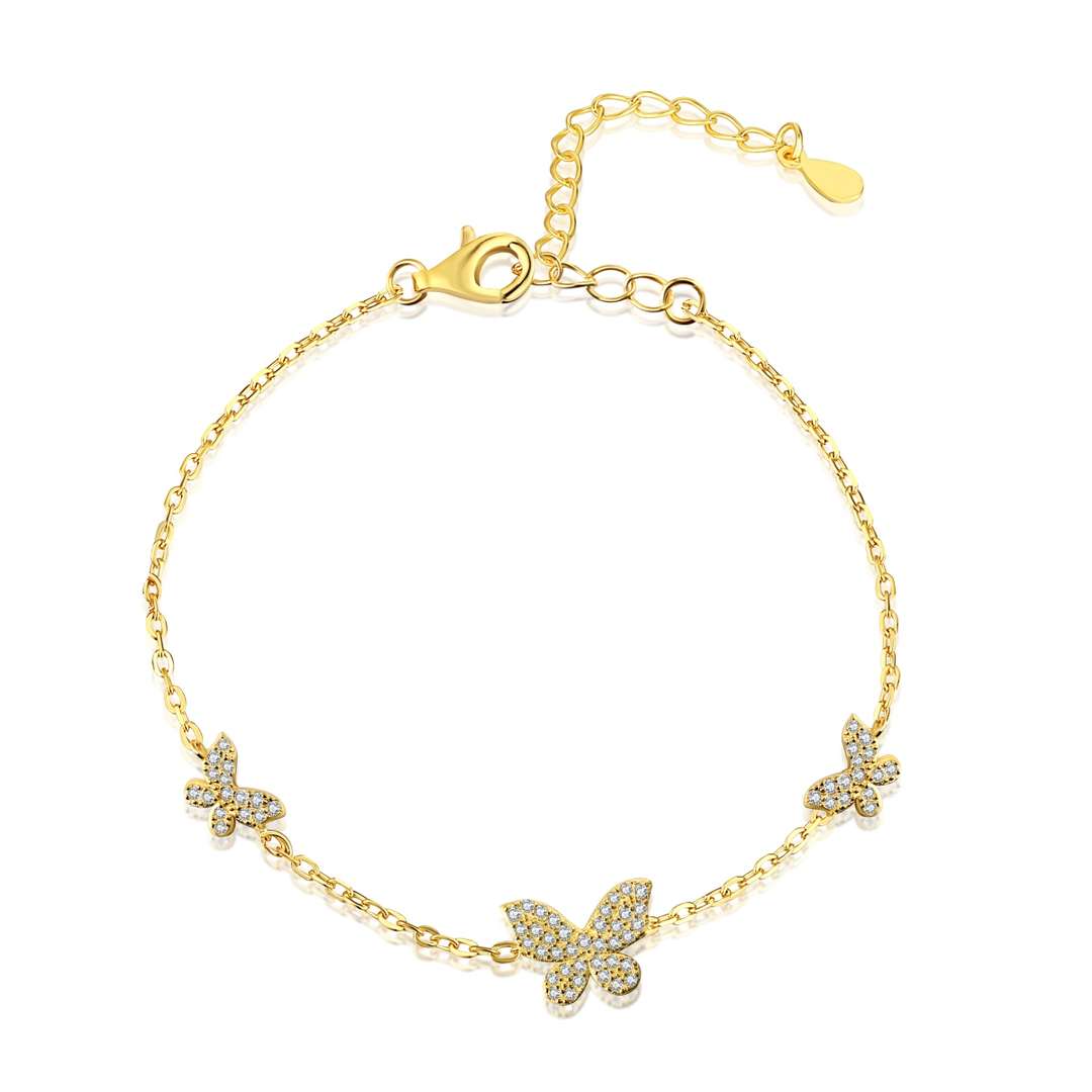 [Raffine]Pulsera delicada con colgante de mariposa