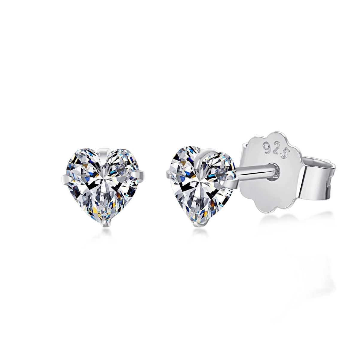 [Raffine]Sparkling Heart Shaped Simple Earrings