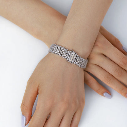 [Raffine]Pulsera de fiesta elegante y ornamentada con corte redondo