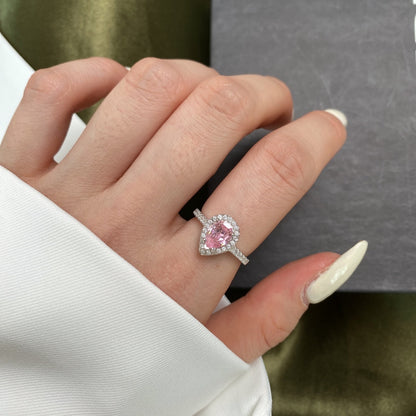 [Raffine] Anillo de bodas lujoso y resplandeciente de 1,0 quilates con forma de gota de agua