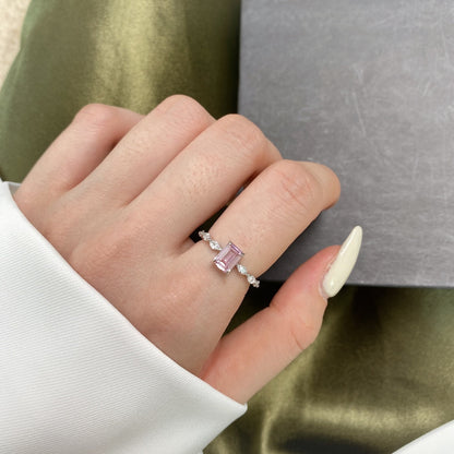 [Raffine] Anillo diario delicado y resplandeciente de corte radiante de 1.0 quilates
