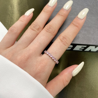 [Raffine] Anillo de tenis de corte redondo brillante