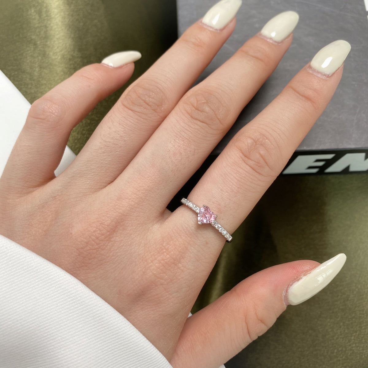 [Raffine] Anillo de eternidad con forma de corazón de 0,5 quilates