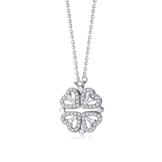 [Raffine]Ornate Heart Cut Flower Shape Necklace