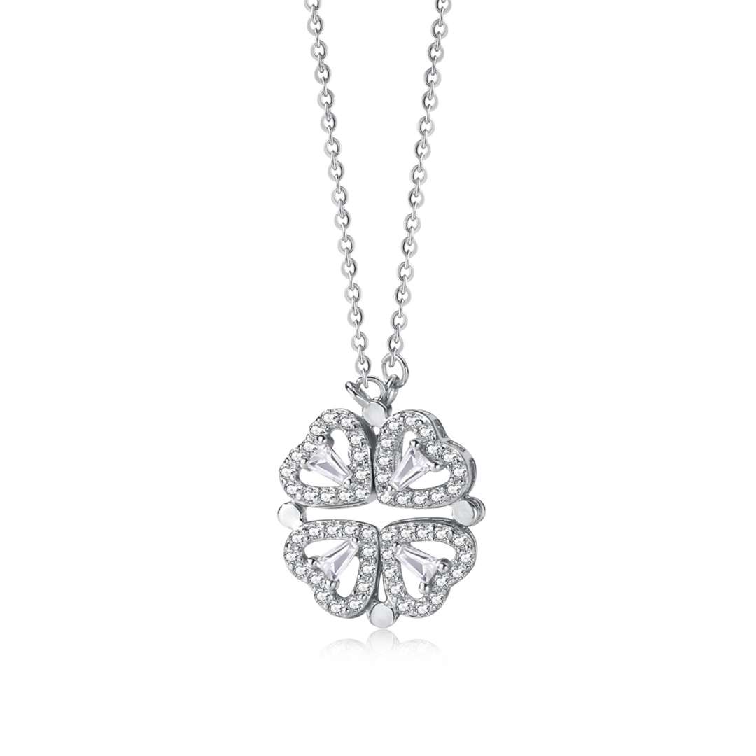 [Raffine]Ornate Heart Cut Flower Shape Necklace