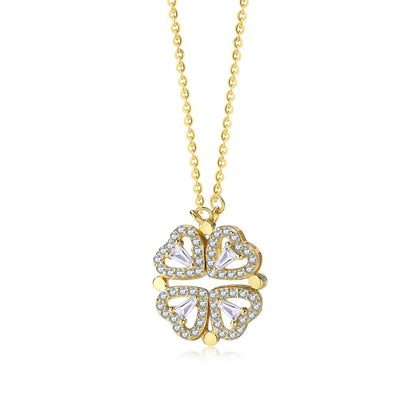 [Raffine]Ornate Heart Cut Flower Shape Necklace