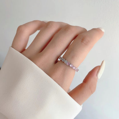 [Raffine] Anillo de tenis de corte redondo brillante