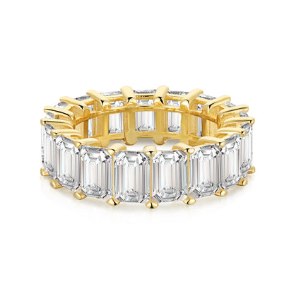 [Raffine] Anillo de tenis elegante de talla esmeralda de 0,75 quilates