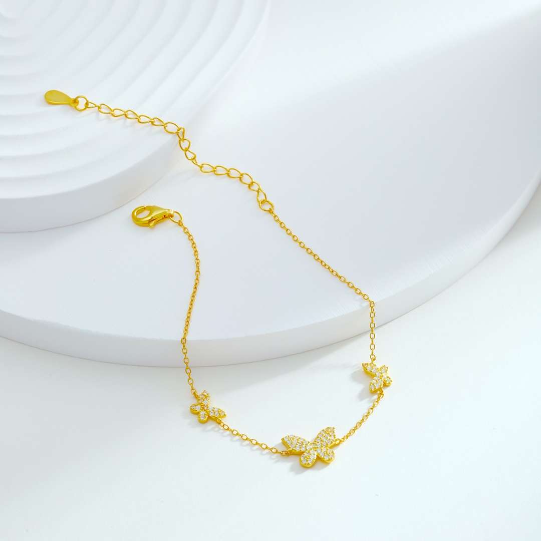 [Raffine]Pulsera delicada con colgante de mariposa