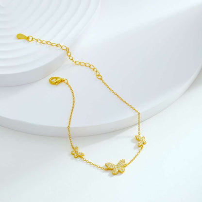[Raffine]Pulsera delicada con colgante de mariposa