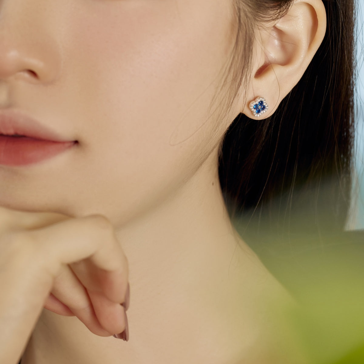 [Raffine]Boucles d'oreilles en forme de fleur de trèfle à quatre feuilles