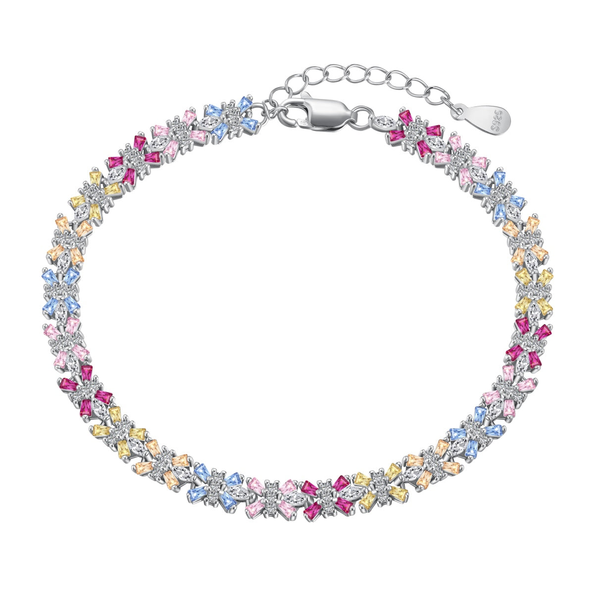 [Raffine] Pulsera de fiesta con corte esmeralda colorido y radiante