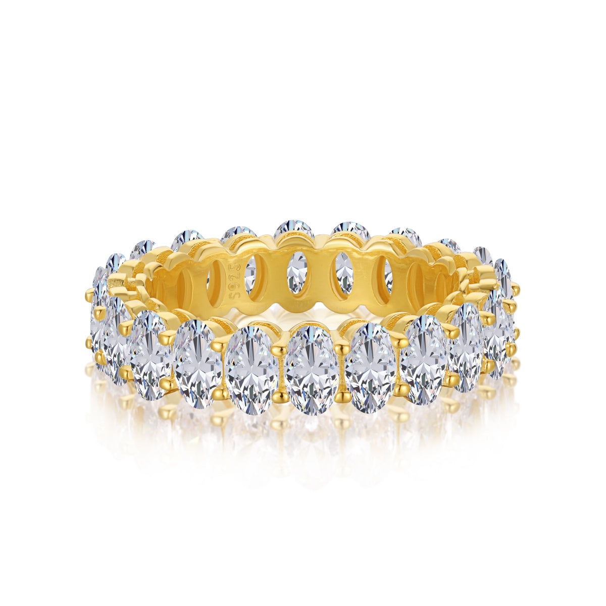 [Raffine]Anillo de tenis con corte ovalado ornamentado