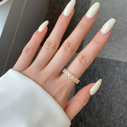 [Raffine]Anillo de tenis con corte ovalado ornamentado