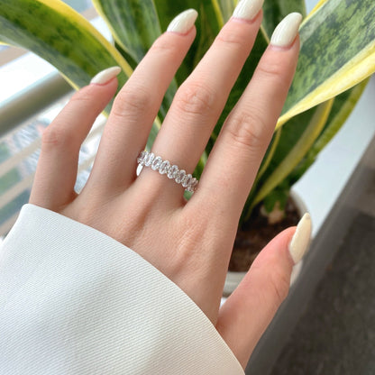 [Raffine]Anillo de tenis con corte ovalado ornamentado