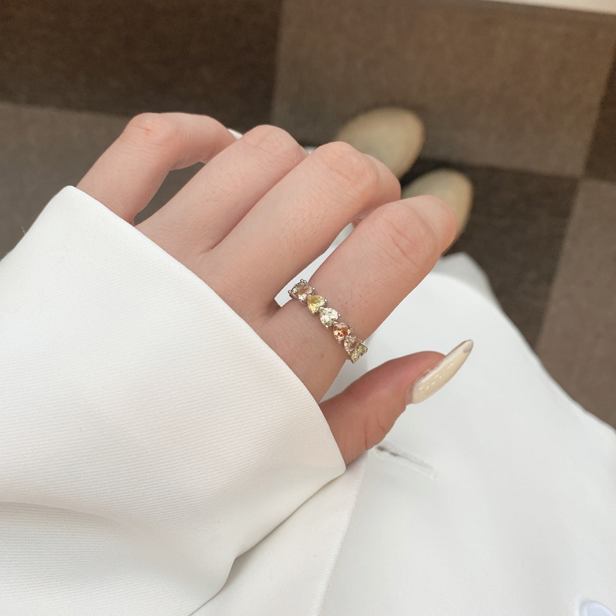 [Raffine] Anillo de amor con corte de corazón radiante de 0,25 quilates