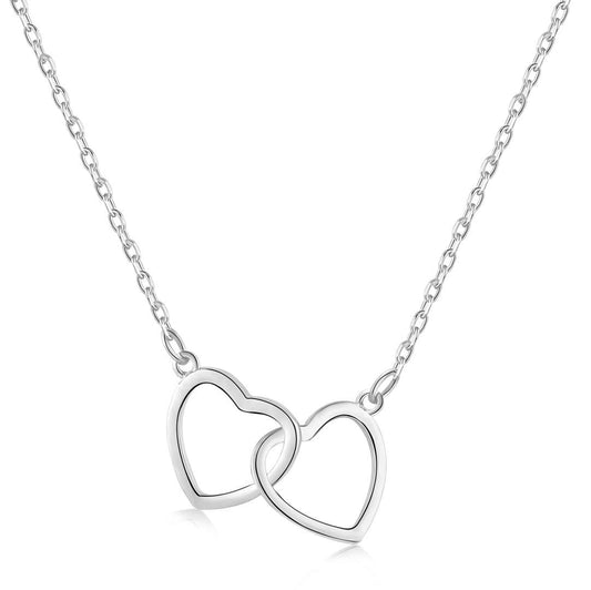 [Raffine]Sterling Silver Love Double Ring Necklace
