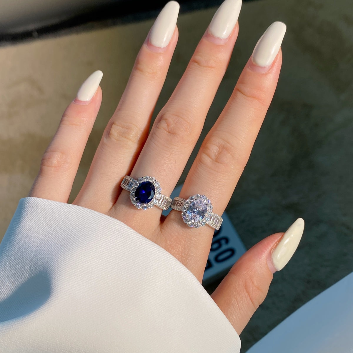 [Raffine] Anillo de banquete de corte ovalado deslumbrante y encantador de 1,5 quilates
