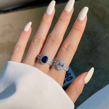 [Raffine] Anillo de banquete de corte ovalado deslumbrante y encantador de 1,5 quilates