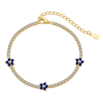 [Raffine] Pulsera de tenis con forma de flor brillante