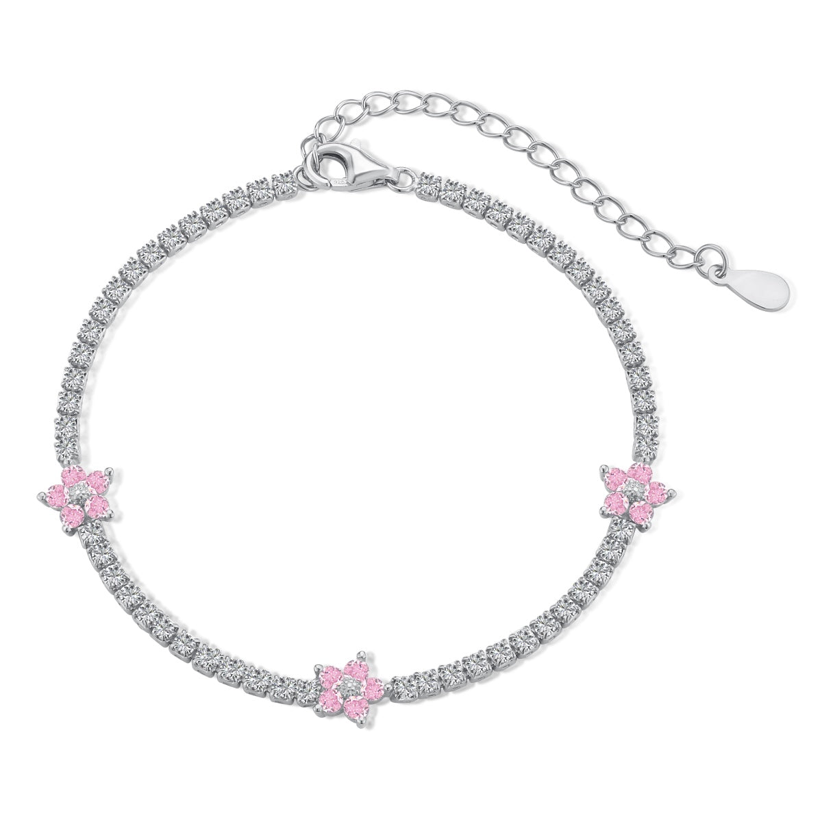 [Raffine] Pulsera de tenis con forma de flor brillante