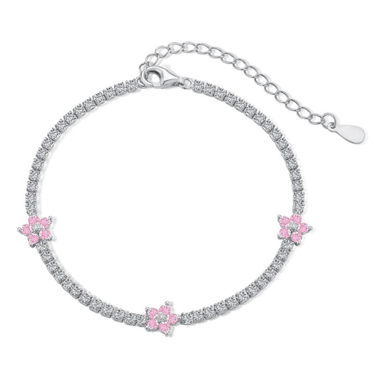 [Raffine] Pulsera de tenis con forma de flor brillante