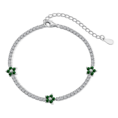 [Raffine] Pulsera de tenis con forma de flor brillante