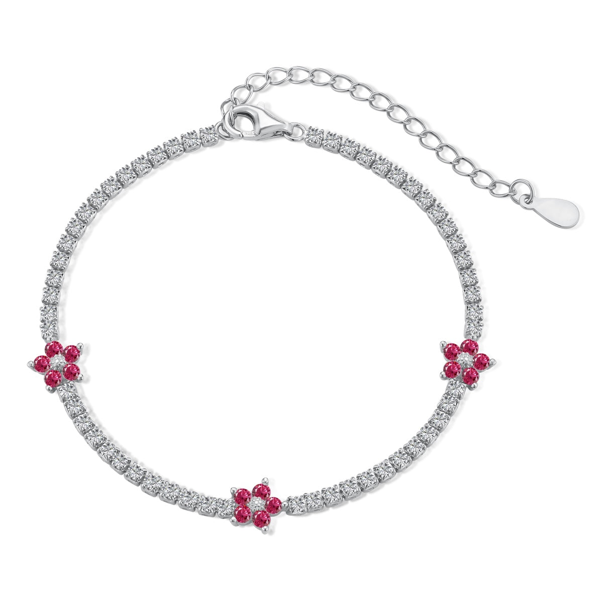 [Raffine] Pulsera de tenis con forma de flor brillante
