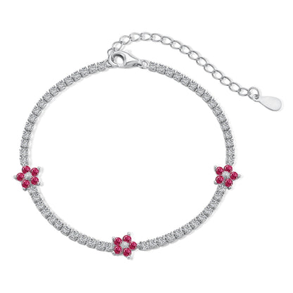 [Raffine] Pulsera de tenis con forma de flor brillante